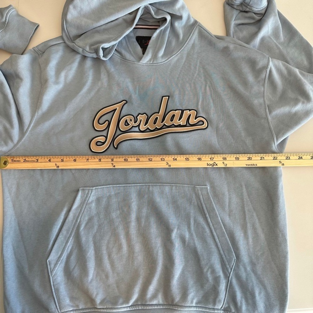 Nike Air Jordan MVP Hoodie Blue Script Logo Pullover Medium - Picture 6 of 9